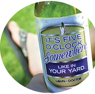 Green lawns and cold beers go together.